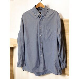 Joseph and Lyman button down shirt size 17.5/34 pinpoint Oxford navy